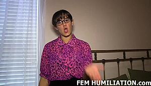 Mistress trains your ass with massive dildos in femdom POV session