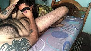 submissive slut obeys every command with blowjob and sucking