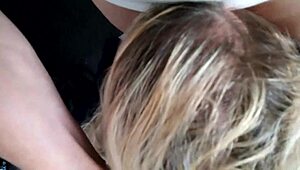 the bbw amateur sucks cock like a pig