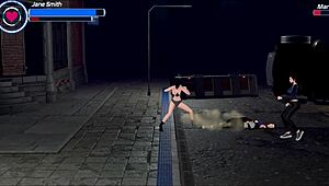 Futanari thugs dominate heroes in street fucking scene