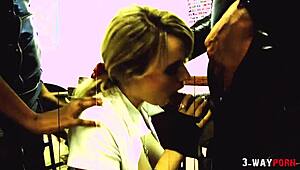 3 Way Action - Ebony Goddess & Syren Sexton Share Juicy Cock 😍