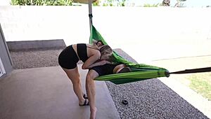 Amateurs With Big Tits Fucking In Outdoor Hammock