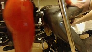 Amateur woman uses huge strapon in homemade bdsm scene