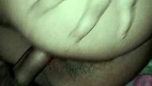 I fuck the hot young bitch hard from side and doggy, she moans on my cock