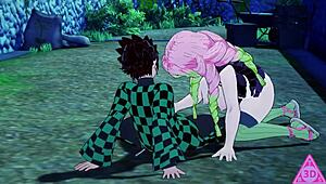 Watch Tanjiro and Mitsuri Have Wild Sex and Blowjobs in Hentai!