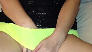 Sexy Milf In See-Through Yellow Panties Masturbates To Intense Orgasm