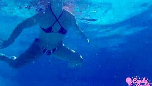 Latina Swimming Naked In Pool With Intense Desire