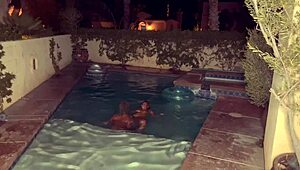 Having Fun With My Big Booty Ebony Stepsister At The Pool