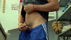 i'm a young mexican amateur jerking big cock backstage for first time