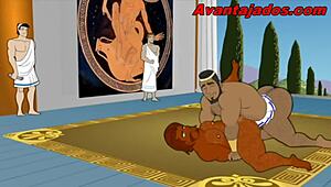 Ancient Greek gods engage in gay sex animation