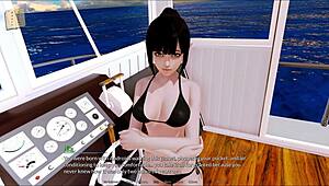 group plays a fun game in the luxurious harem hotel suite