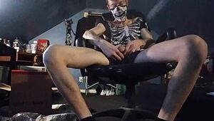 whitecockolate gets fingered and masturbates in maledom scene