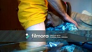 donna gives a nice blowjob and swallows cum