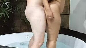 latina wife deepthroats hard while her big ass gets pounded in bdsm