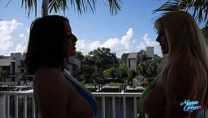 白胖女同熟女玛姬绿和凯伦费雪狂吃骚屄