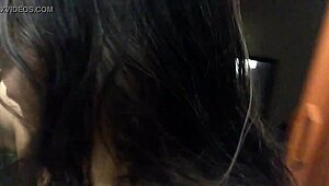 Ginger Paris, that BBW Latina slut, pisses quickly in the toilet.