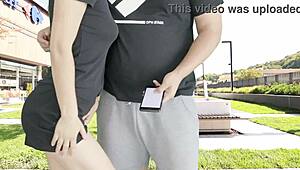 cumming hard on mall terrace with lush vibrator! 😍