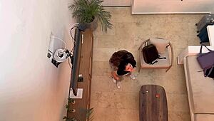 Two hot Colombian babes passionately fingering and kissing in homemade sex