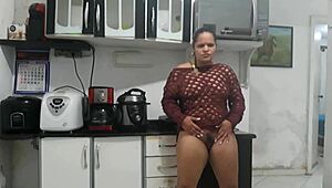 latina with big ass menstruates during wild masturbation session