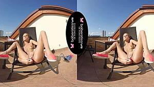 SOLO GIRL SARAH KAY MASTURBATING AND MOANING IN VR