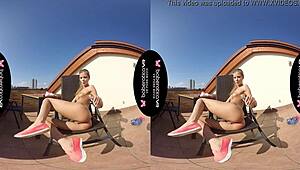 SOLO GIRL SARAH KAY MASTURBATING AND MOANING IN VR