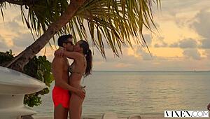 vixen student sneaks steamy sex with a couple while on vacation abroad