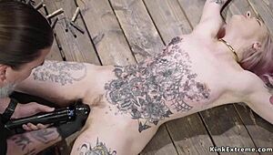 Alt beauty sub tormented in bondage devices