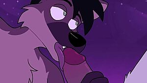 does that furry wolf eat the gay bird on the beach with cum