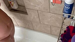 bbw danie enjoys shower time with big tits and ass