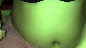 wife with big tits gives handjob to husband in intimate moment