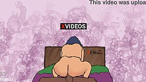 i love how this anime cartoon hentai girl sits hard on the dick with her big ass