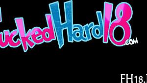 Hey, wanna see this hot 18-year-old girl getting drilled so hard?