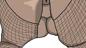 detailed drawing of black big booty in doggy position