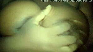 ebony babe can't resist groping her big, horny breasts. she teases herself wild in a steamy moment.