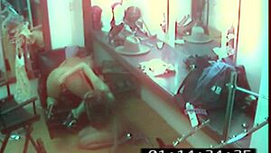 Horny lesbian girls caught fingering and licking pussy on raw camera footage