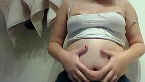 Chubby Teen Blonde Obsessed with Messy Chocolate