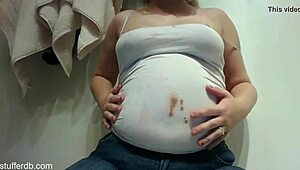 Chubby Teen Blonde Obsessed with Messy Chocolate