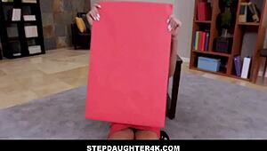 Stepdaughter4k - Skinny Teen Surprises Step Dad with Best Valentines POV