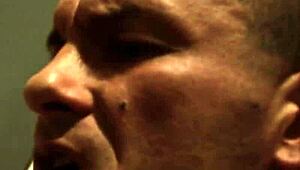 stacey saran teases with big boobs and receives facial