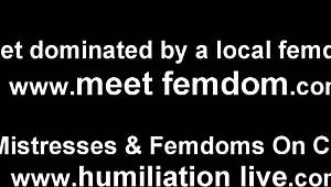 Mistress sees sissy in humiliation