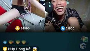 Vietnamese girl bent over for intense doggystyle pounding on chair