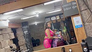 big natural tits teen in voyeur blowjob