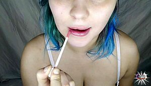 watch me paint my lips with bold lipstick close-up