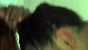 Latina woman's first night in black lingerie with licking and sucking