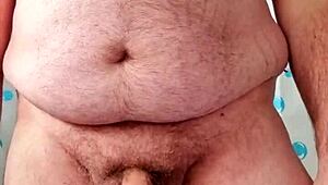 Chubby guy uses dildo and cums in this compilation