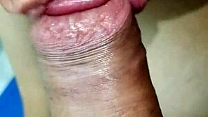 Russian wife gives intense detailed blowjob to big cock