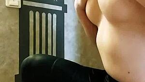 girl in leggings spanks ass and fingers pussy while husband at work