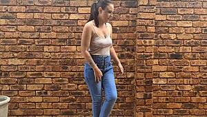 check out this tattooed slut pissing everywhere, indoors and out!