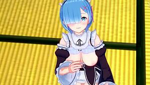hey, loving rem is guiding your handjob in a romantic vibe from re zero 😍
