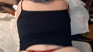 Chubby woman enjoying a private session with big black cock